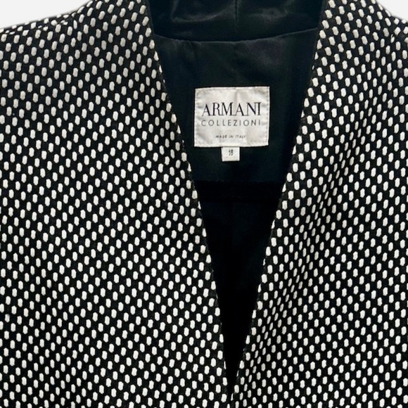 ARMANI COLLEZIONI Polka Dot Single Button Patterned Blazer Suit Top Jacket - Picture 6 of 6